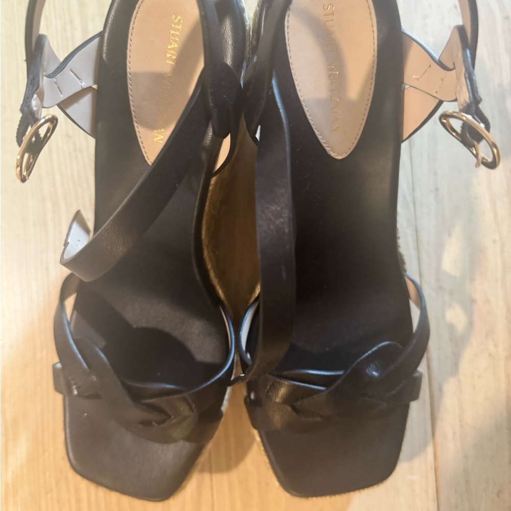 Stuart Weitzman Black Strappy Sandals